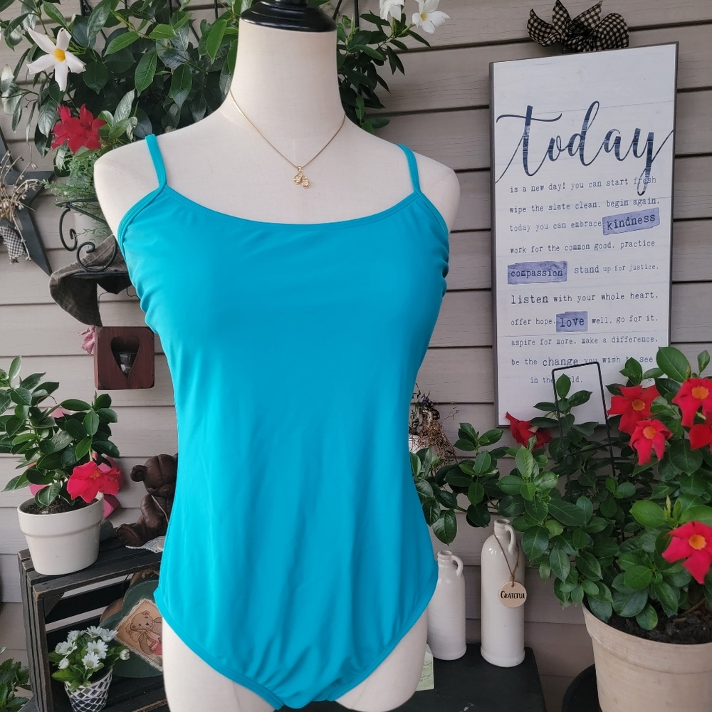 CATALINA ♡ NWOT Gorgeous 1pc Aqua Blue Padded Bralette Swimsuit XL (16-18)
